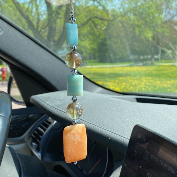 3/30$, Natural Gemstone Lucky Charm / Car Rearview Mirror Charm - Picture 2 of 9
